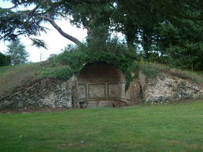 Bath House folly, after July cleanup.